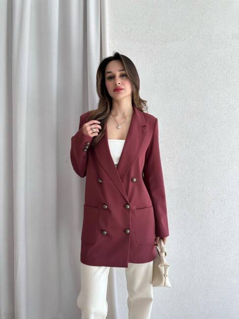 ADEL Prada Ceket 9908 - Bordo - 1
