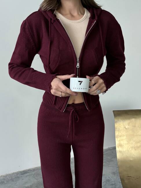 ADİSON Triko Takım 9909 - Bordo - 6