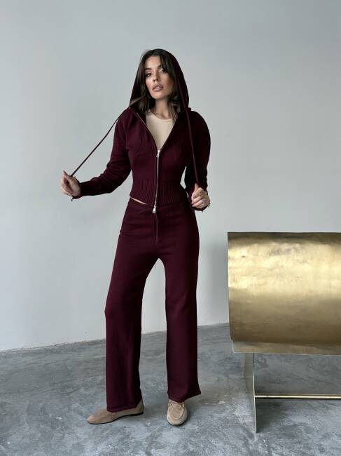 ADİSON Triko Takım 9909 - Bordo - 1