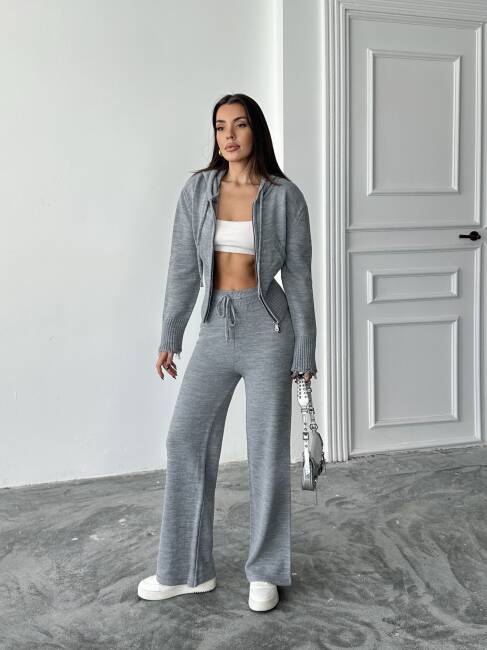 ADİSON Triko Takım 9909 - Gri - 3