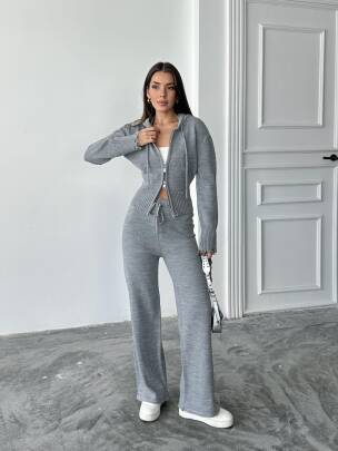 ADİSON Triko Takım 9909 - Gri - MAXMOOR