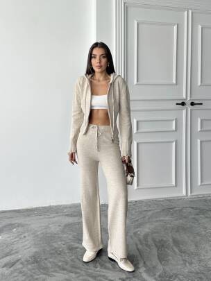 ADİSON Triko Takım 9909 - Krem - MAXMOOR