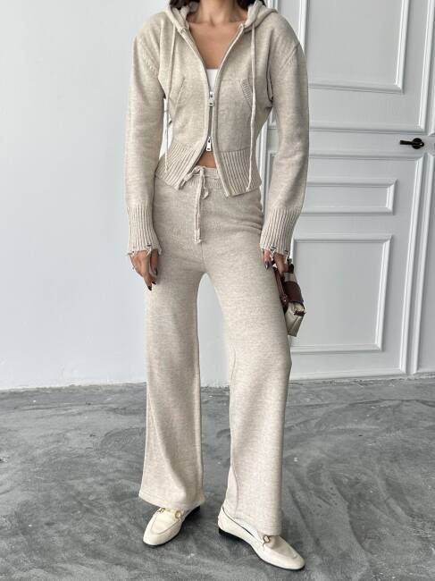 ADİSON Triko Takım 9909 - Krem - 2