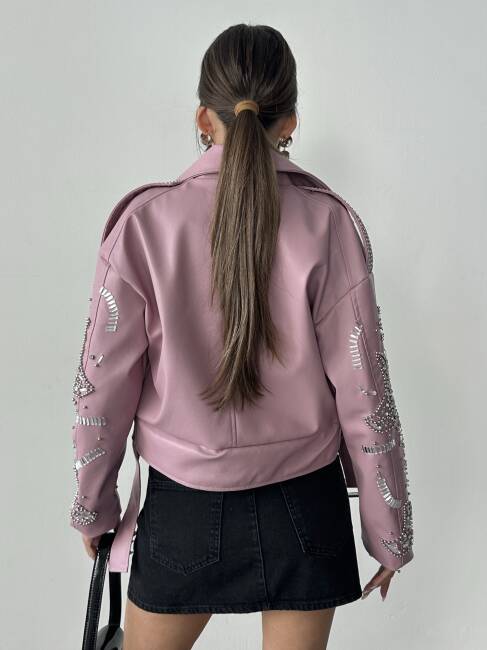 ALARA Deri Ceket 5091 - Pembe - 4