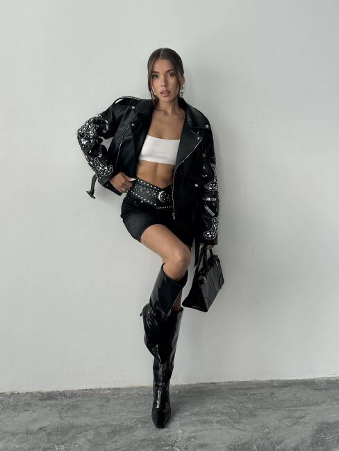 ALARA Deri Ceket 5091 - Siyah - 3