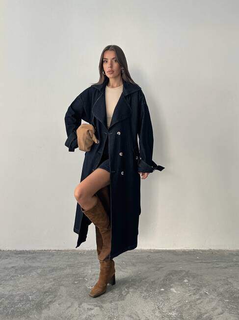ALİCE Trençkot 3076 - Denim - 2