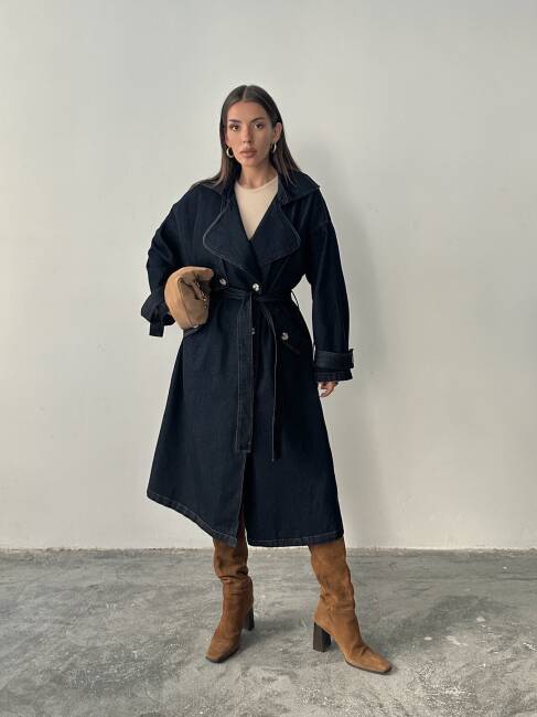 ALİCE Trençkot 3076 - Denim - 1