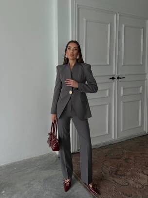 ALVİN Ceket Pantolon Takım 9901 - Antrasit 
