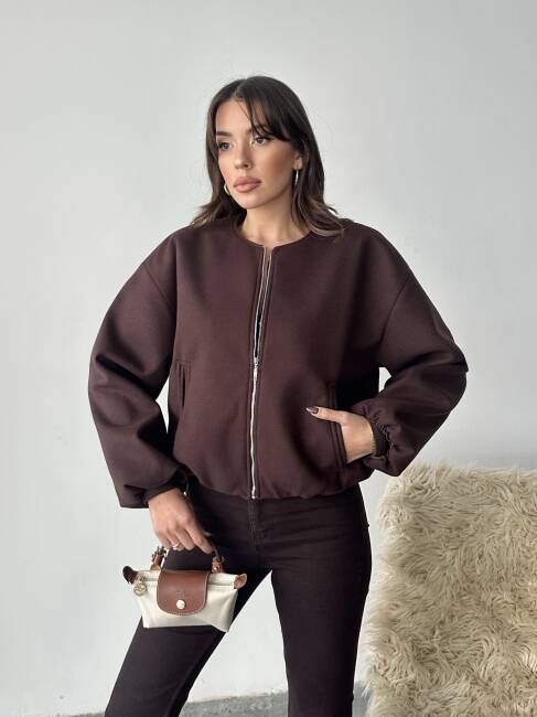 AMARANT Bomber Ceket 5267 - Acı Kahve - 5