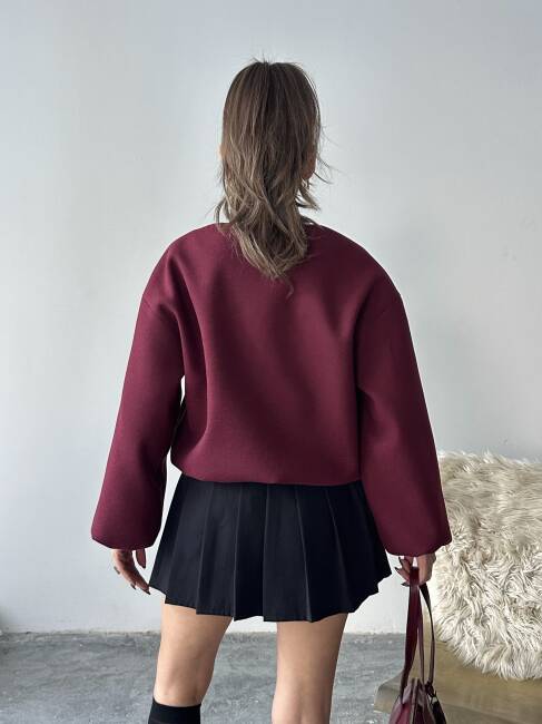 AMARANT Bomber Ceket 5267 - Bordo - 3