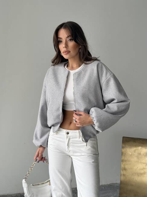 AMARANT Bomber Ceket 5267 - Gri - 2