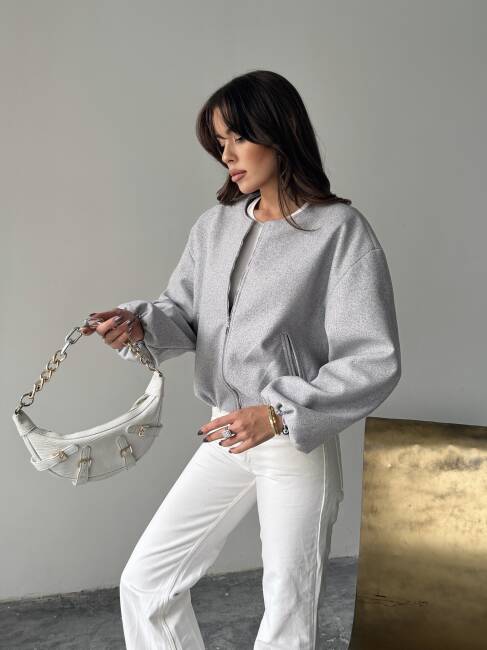 AMARANT Bomber Ceket 5267 - Gri - 5