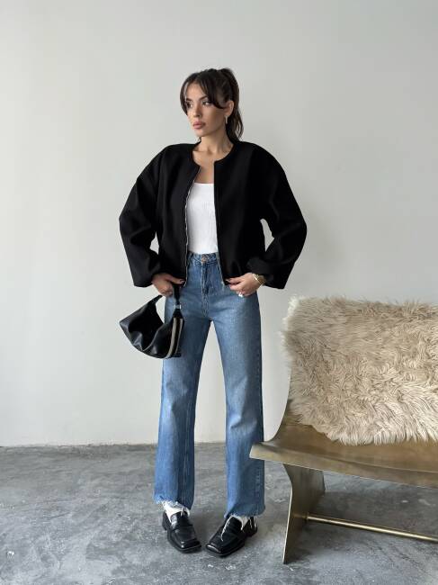 AMARANT Bomber Ceket 5267 - Siyah - 2