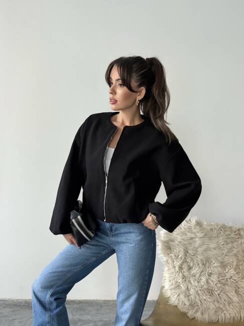 AMARANT Bomber Ceket 5267 - Siyah - 3