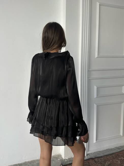 ANEMON Midi Elbise 1222 - Siyah - 2