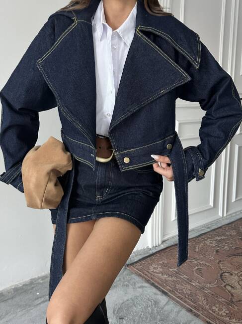 ARUMİ Ceket 5252 - Denim - 6