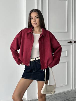 BOMBER Ceket 5268 - Bordo 