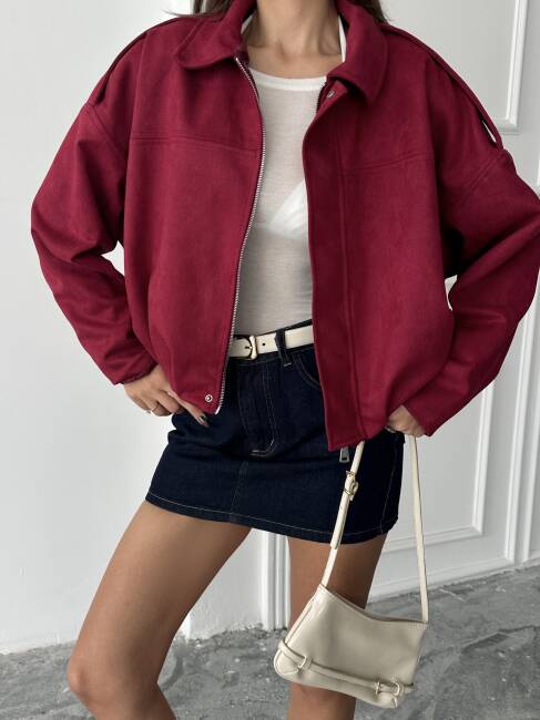 BOMBER Ceket 5268 - Bordo - 4