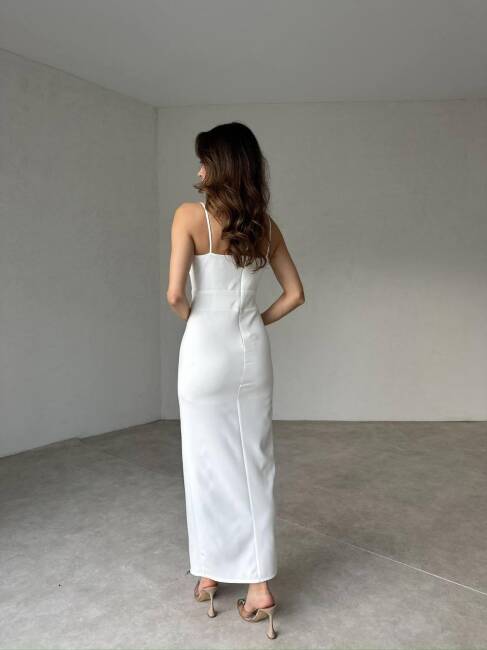 Burnice Elbise Beyaz- 3029 - 2