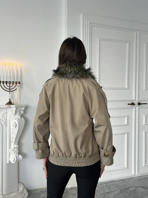 CASSA Kürk Detaylı Trenç 5277 - Bej - 7