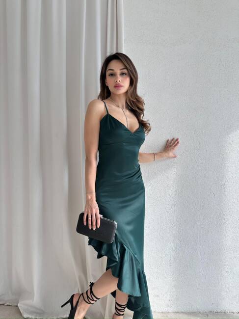 CHARA Midi Elbise 1108 - Yeşil - 3