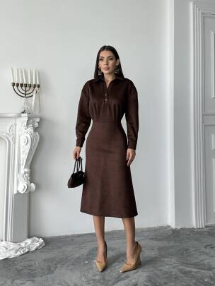 COSMOS Elbise 1245 - Acı Kahve - MAXMOOR