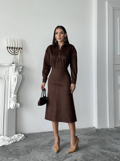 COSMOS Elbise 1245 - Acı Kahve - 1