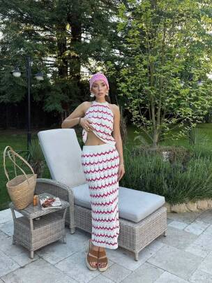 DİA HALTER TRİKO İKİLİ PEMBE TAKIM 