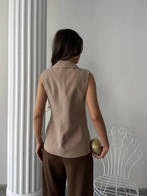 EDNA Yelek 9903 - Kahverengi - 3