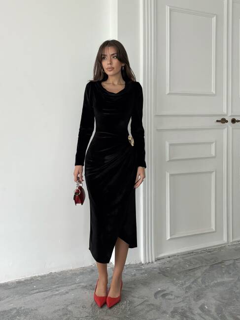 ELDER Midi Elbise 1281 - Siyah - 1