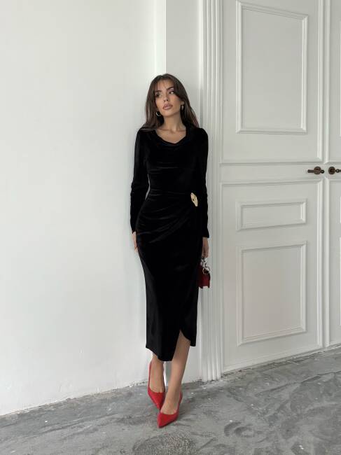 ELDER Midi Elbise 1281 - Siyah - 3