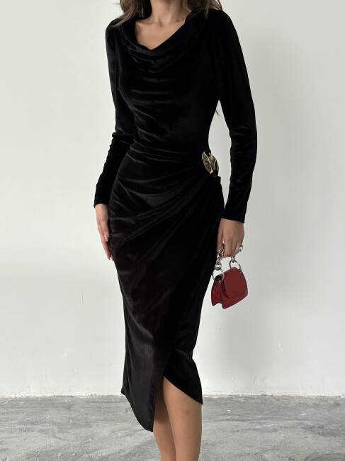 ELDER Midi Elbise 1281 - Siyah - 4