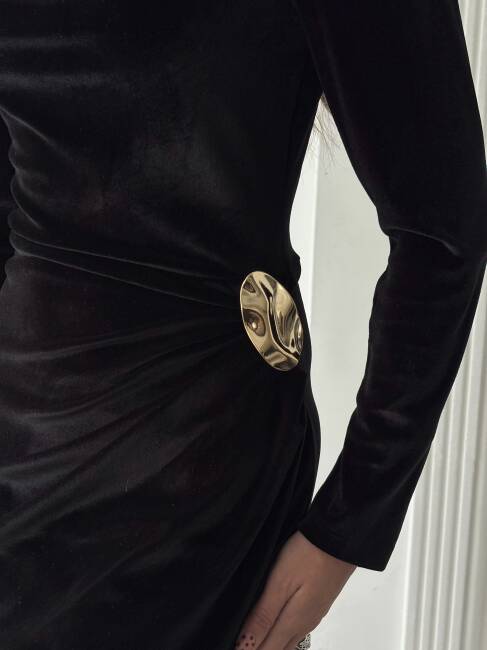 ELDER Midi Elbise 1281 - Siyah - 6