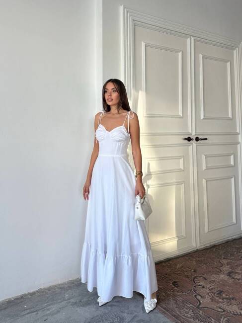 ELLA Maxi Elbise 3057 - Beyaz - 3
