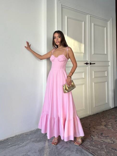 ELLA Maxi Elbise 3057 - Pembe - 2