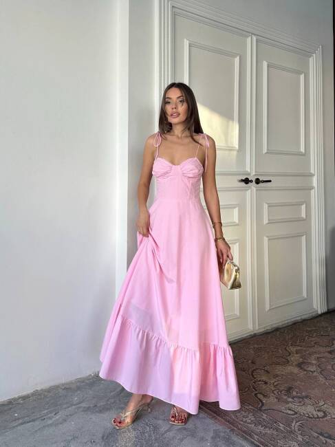 ELLA Maxi Elbise 3057 - Pembe - 1