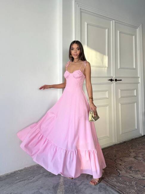ELLA Maxi Elbise 3057 - Pembe - 3