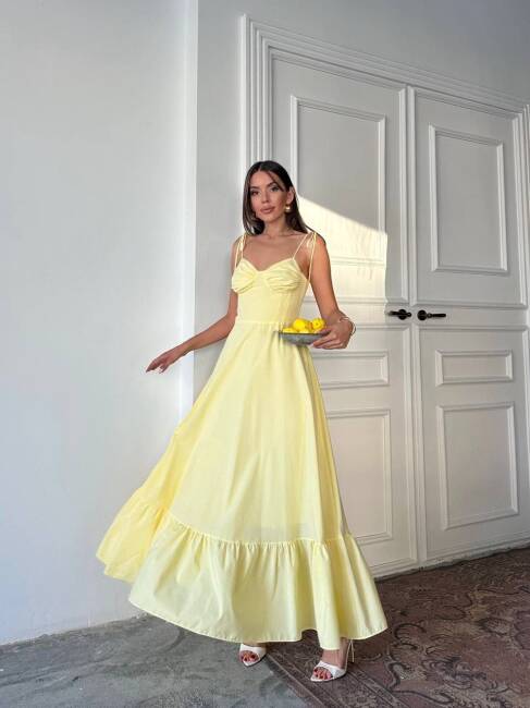 ELLA Maxi Elbise 3057 - Sarı - 2