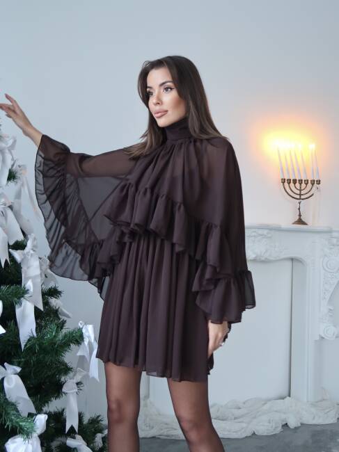 EMİLİA Elbise 3083 - Acı Kahve - 2