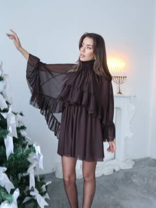 EMİLİA Elbise 3083 - Acı Kahve - MAXMOOR