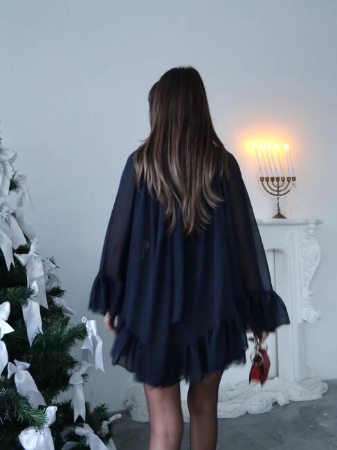 EMİLİA Elbise 3083 - Lacivert - 5