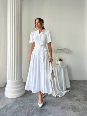 EMMA Midi Elbise 3065 - Beyaz 