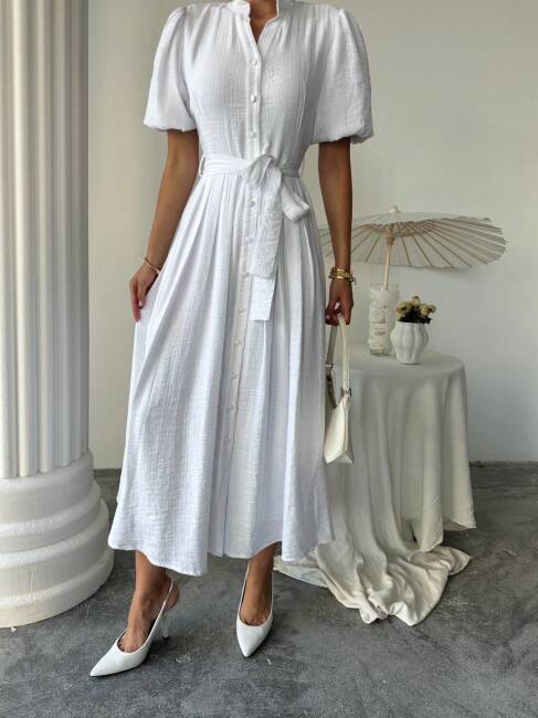 EMMA Midi Elbise 3065 - Beyaz - 2