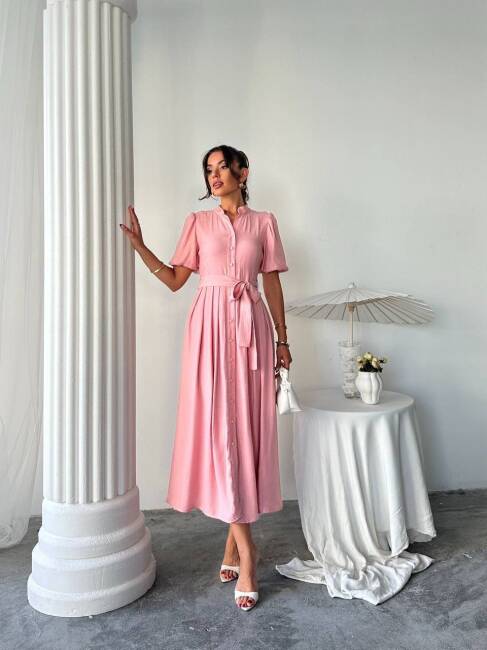 EMMA Midi Elbise 3065 - Pudra - 1