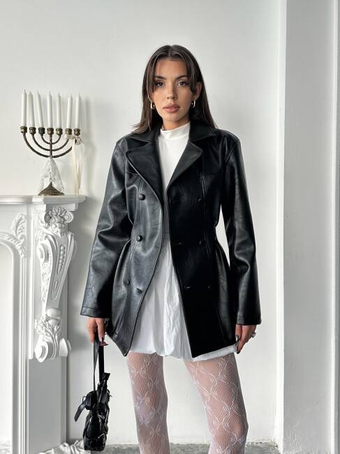 HAZEL Deri Ceket 3078 - Siyah - 2