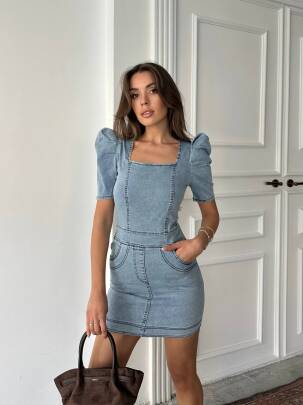 HERRİ Mini Denim Elbise - 241067 