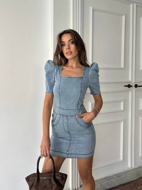 HERRİ Mini Denim Elbise - 241067 - 1