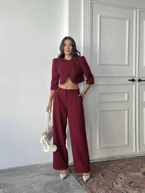 JUNİPER Ceket Pantolon Takım 2235 - Bordo - 1
