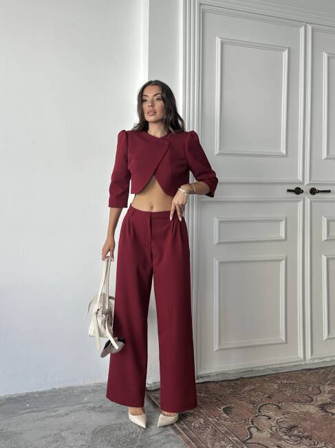 JUNİPER Ceket Pantolon Takım 2235 - Bordo - 2