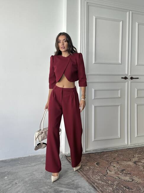 JUNİPER Ceket Pantolon Takım 2235 - Bordo - 3